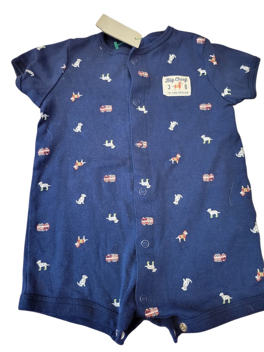 Carter's One Piece Romper Fire Dept Theme‎ Snap Front Neutral  Size 6 Mos - Picture 9 of 10
